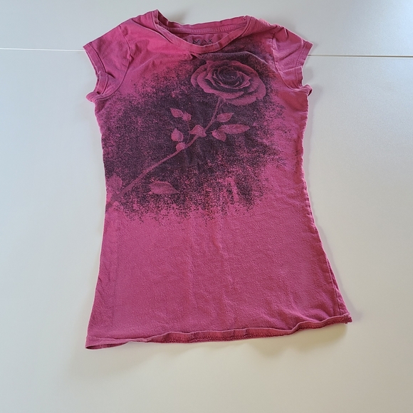 BCBGMaxAzria Tops - BCBGMaxAzria Pink Fitted Graphic T-Shirt